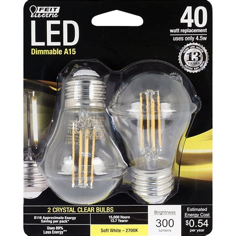 Feit Electric Led 40 Watt A15 Clear Soft White Filament Light Bulbs