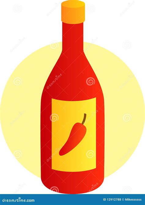 Red Hot Chili Sauce Bottle Stock Illustration Illustration Of Sauce 12912788