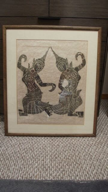 C1970 Pair Of Dancers Thailand Temple Art Rubbing Framed Ebay