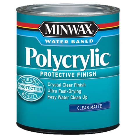 Minwax 8 Oz Clear Matte Polycrylic Protective Finish 222224444 The