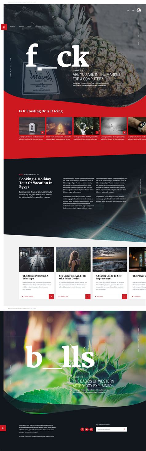 Unique Magazine Psd Website Template