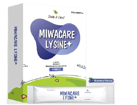 Miwacare Lysine Blueberry Flavour 2g Powder X 10 Sachets