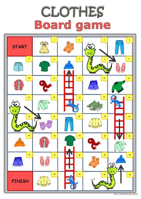 Clothes Board Game Board Game English Esl Worksheets Pdf And Doc