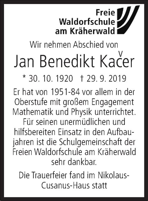 Ján káčer is on facebook. Traueranzeigen von Jan Benedikt Kacer | stuttgart-gedenkt.de