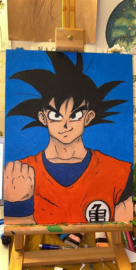 Dragon ball z nails by: Acrylic on canvas. Character Goku from Anime Dragon Ball Z ...