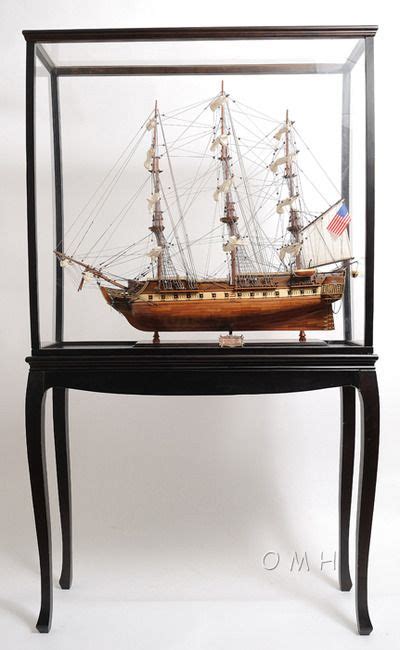 Xl Wood Tall Ship Model Boat Display Case Cabinet Stand Display Case