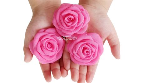 Easy Fabric Rose Flower Tutorial For Beginners Youtube