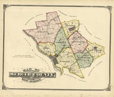 Map Of Mercer County 1875 Everts And Stewart Hopewell Valley