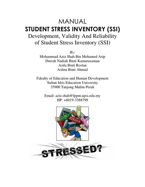 Intersectoral action for health and equity—malaysia. (PDF) Manual and Interpretation of Student Stress ...