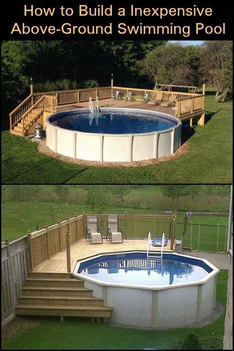 Do not attempt to build an inground pool without planning permission as you could land yourself in big trouble. Build yourself an above-ground pool with a deck using the cheapest materials available! # ...