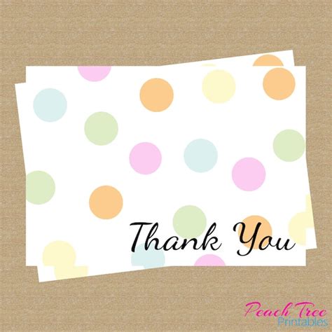 Polka Dot Thank You Card Personalized Thank You Card Custom Thank You