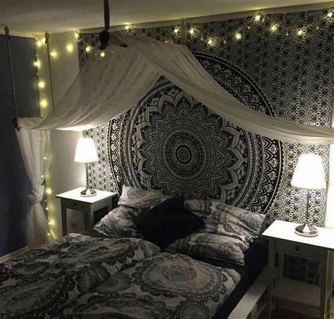 Indian Black Tapestry In 2020 Aesthetic Bedroom Room Ideas Bedroom