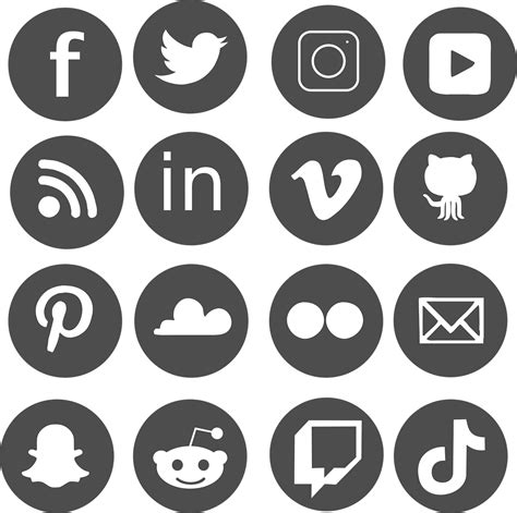 Social Media Icon Black And White Png