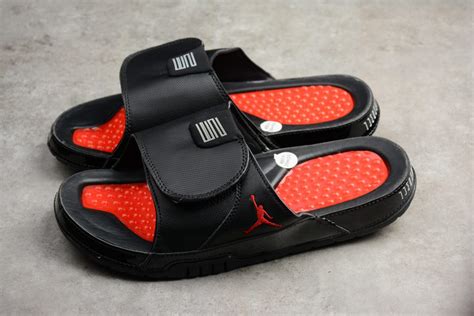 2018 Nike Air Jordan Hydro 11 Retro Slide Blackred Sandals