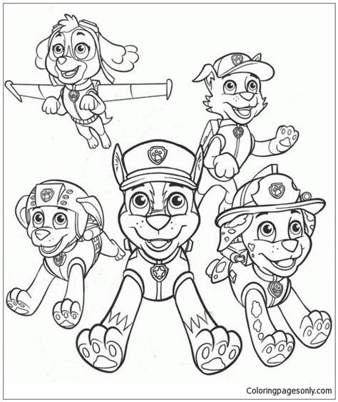 Paw Patrol Characters 4 Coloring Page Free Printable Coloring Pages