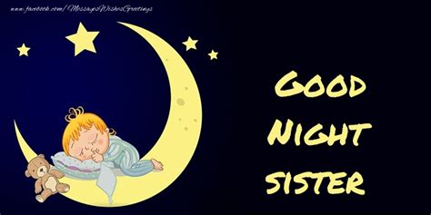 Greetings Cards For Good Night For Sister Good Night Sister