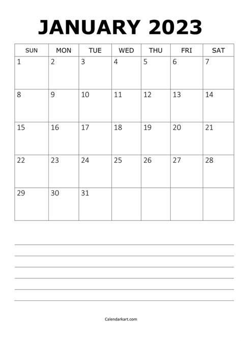 Free Printable January 2023 Calendar 6 Pages In 2022 July