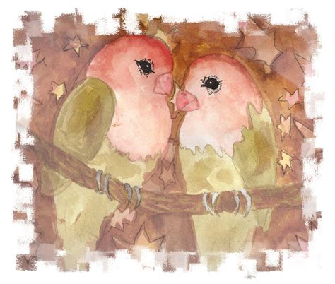Watercolor Love Birds Was A Watercolor Painting Marina Did In