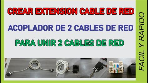 Crear Extensión De Cable De Red Acoplador De 2 Cables De Red Unir 2