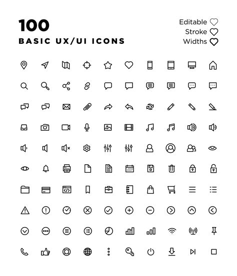 100 Basic Uxui Icons Desain Grafis Desain Grafis