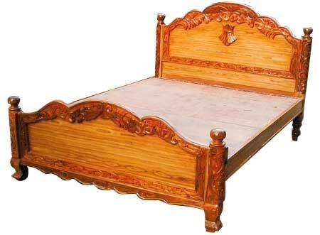 Mbk carving teak wood double bed, size: Teak Wood Cot - View Specifications & Details of Cot Bed ...