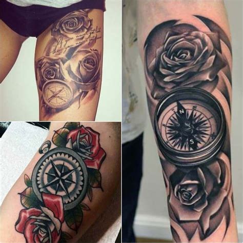 Old Map Compass Rose Tattoo