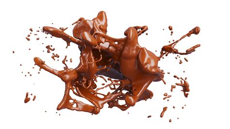 Chocolate Splash With Droplets 3d Rendering Png Alpha 3d Illustration