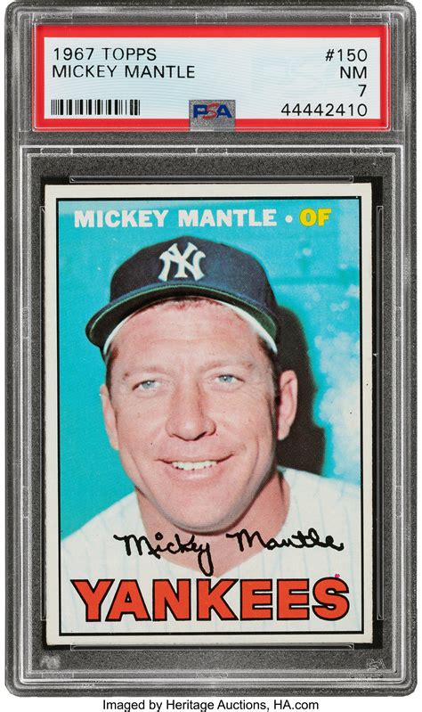 10 tips before selling your sports cards goldin auctions. 1967 Topps Mickey Mantle #150 PSA NM 7.... Baseball Cards Singles | Lot #53191 | Heritage Auctions