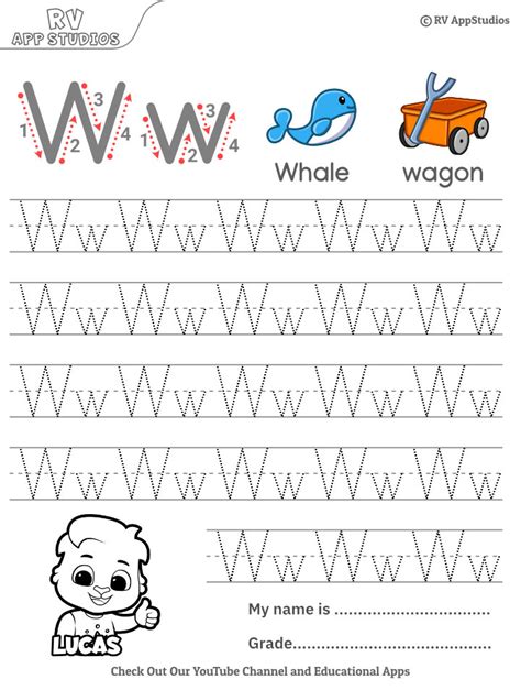 Tracing Letter Ww Letter Tracing Worksheets