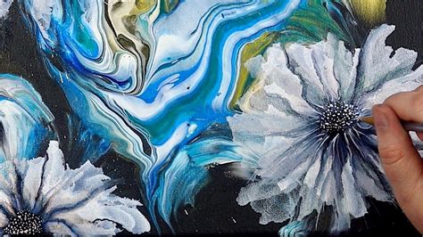 Alcohol Ink Flowers On Acrylic Pour Paintings ~ Stunning Results