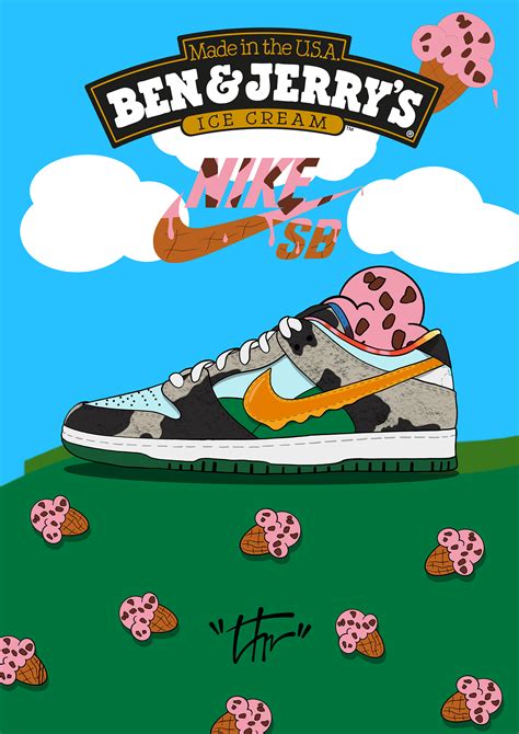 Nike Sb Dunk Low Ben And Jerry Chunky Dunky On Behance Nike Art Nike