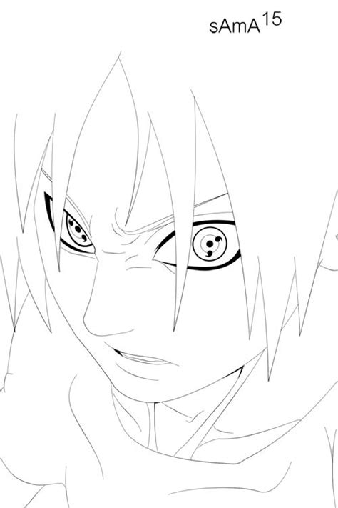 Sasuke Lineart By Sama15 On Deviantart In 2020 Naruto Sketch Drawing