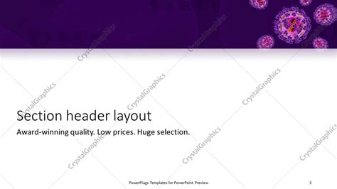 Powerpoint Template Medical Theme Depicting Isolated Viruses With