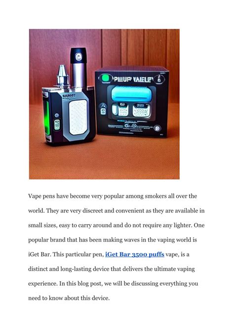 Ppt Iget Bar 3500 Or 4000 Puffs Vape — Everything You Need To Know