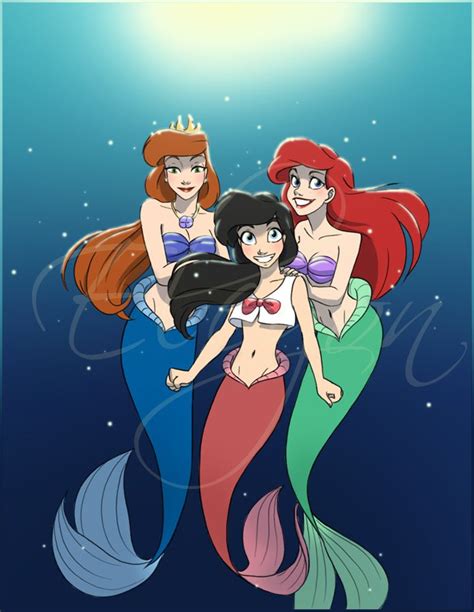 Athena Ariel And Melody Disney Fan Art Disney Art Disney Cartoons
