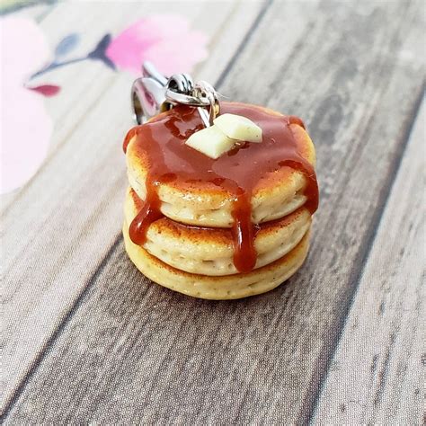 Handmade Polymer Clay Pancakes Charm Necklace Or Keychain Etsy Clay