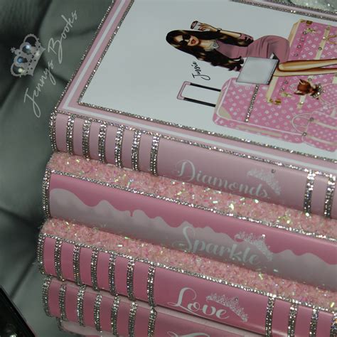Bling Book Stack Custom Made Bling Books Stack Of 3 Pink Etsy
