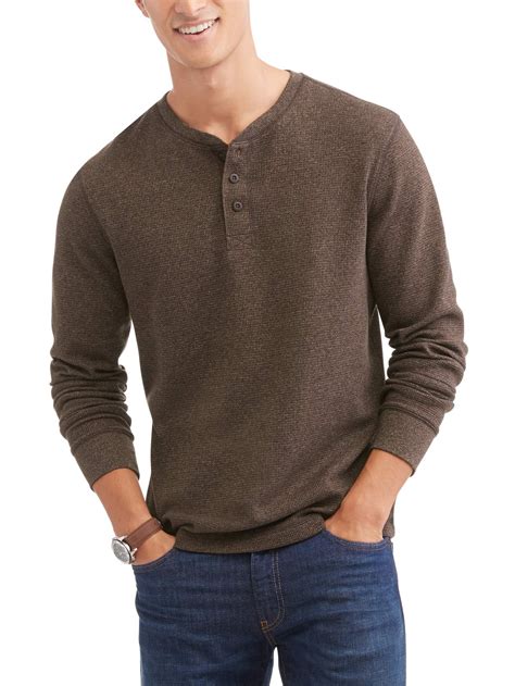 Faded Glory Big Mens Long Sleeve Thermal Henley
