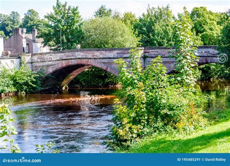 The River Eden In Summer At Appleby Cumbria England Editorial Photo