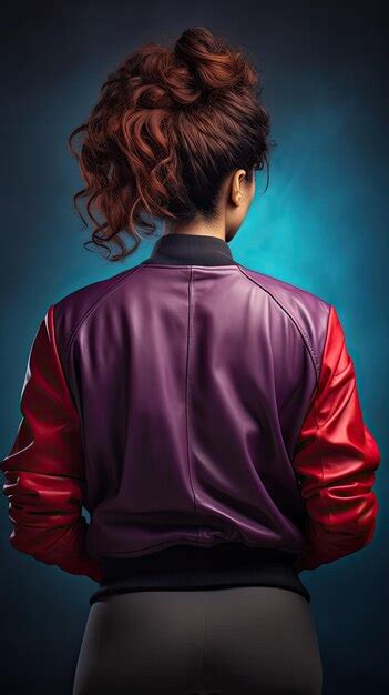 Premium Ai Image A Woman In A Purple And Red Jacket