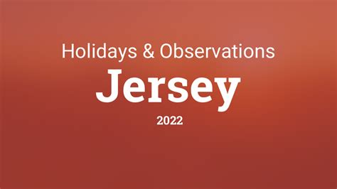 New Jersey State Holidays 2022