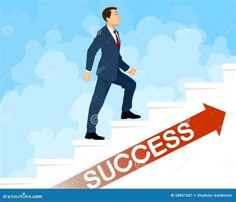 Steps To Success Stock Vector Illustration Of Person 58851087