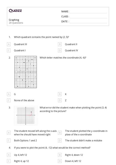 50 Coordinate Planes Worksheets For 6th Grade On Quizizz Free