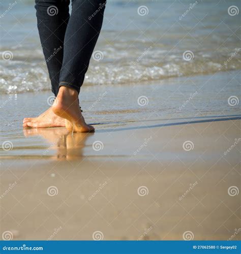Walking On The Sand Stock Photo Image Of Female Sand 27062580