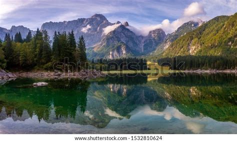Magnificent Landscape Which Consists Panorama Mountain Stock Photo