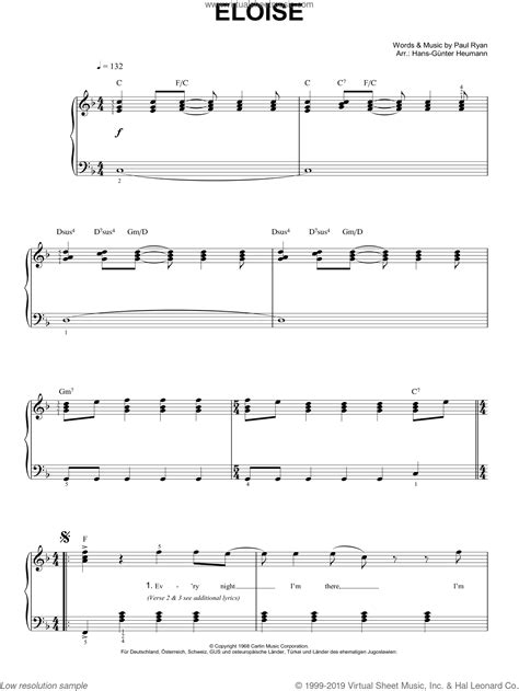 Music download and listen online for free. Ryan - Eloise sheet music for piano solo PDF