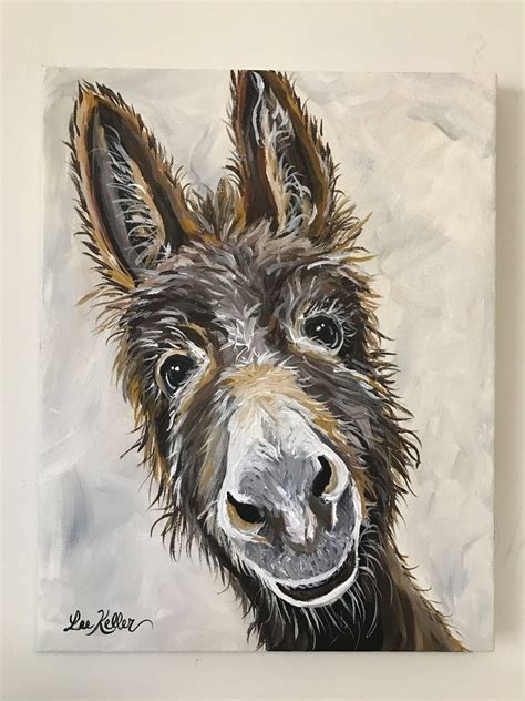 Special Order For Amanda M Donkey Painting On Canvas Etsy Horse