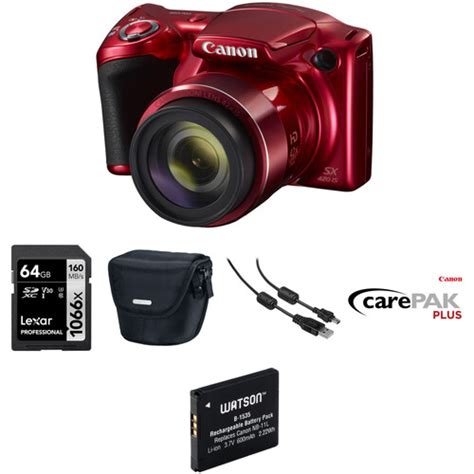 Canon Powershot Sx420 Is Digital Camera Deluxe Kit Red Bandh