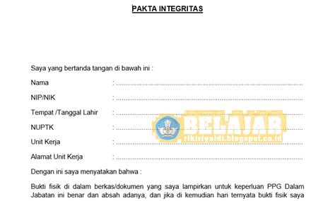 Nah, setelah beresnya pre test ppg, para peserta ppg diharapkan untuk menunggu pengumuman semoga artikel kami ini tentang cara cetak pakta integritas/s34c peserta ppg dapat memberikan. Contoh Pakta Integritas PPG Terbaru Tahun 2019 - Belajar ...
