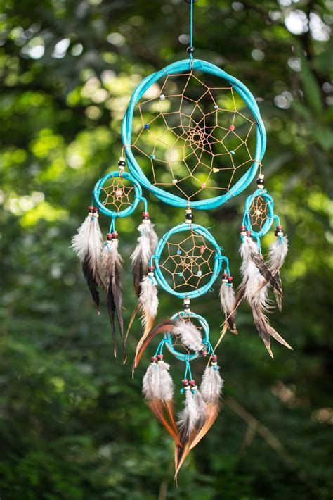 Hand Made Large Dream Catchers With Feathers Blue Dream Catcher